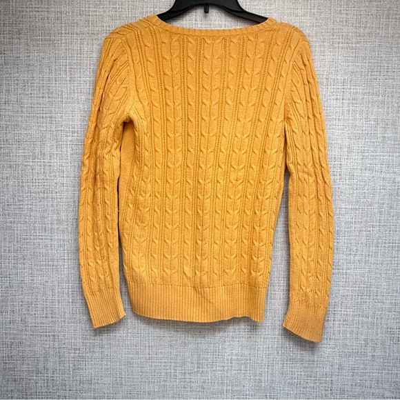 St. John’s Bay Women’s V-Neck Long Sleeve Pullover Sweater | Goldrod | Small - Picture 2 of 6